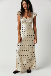 Butterfly Babe Lace Polka Dot Maxi Dress | Dress In Beauty